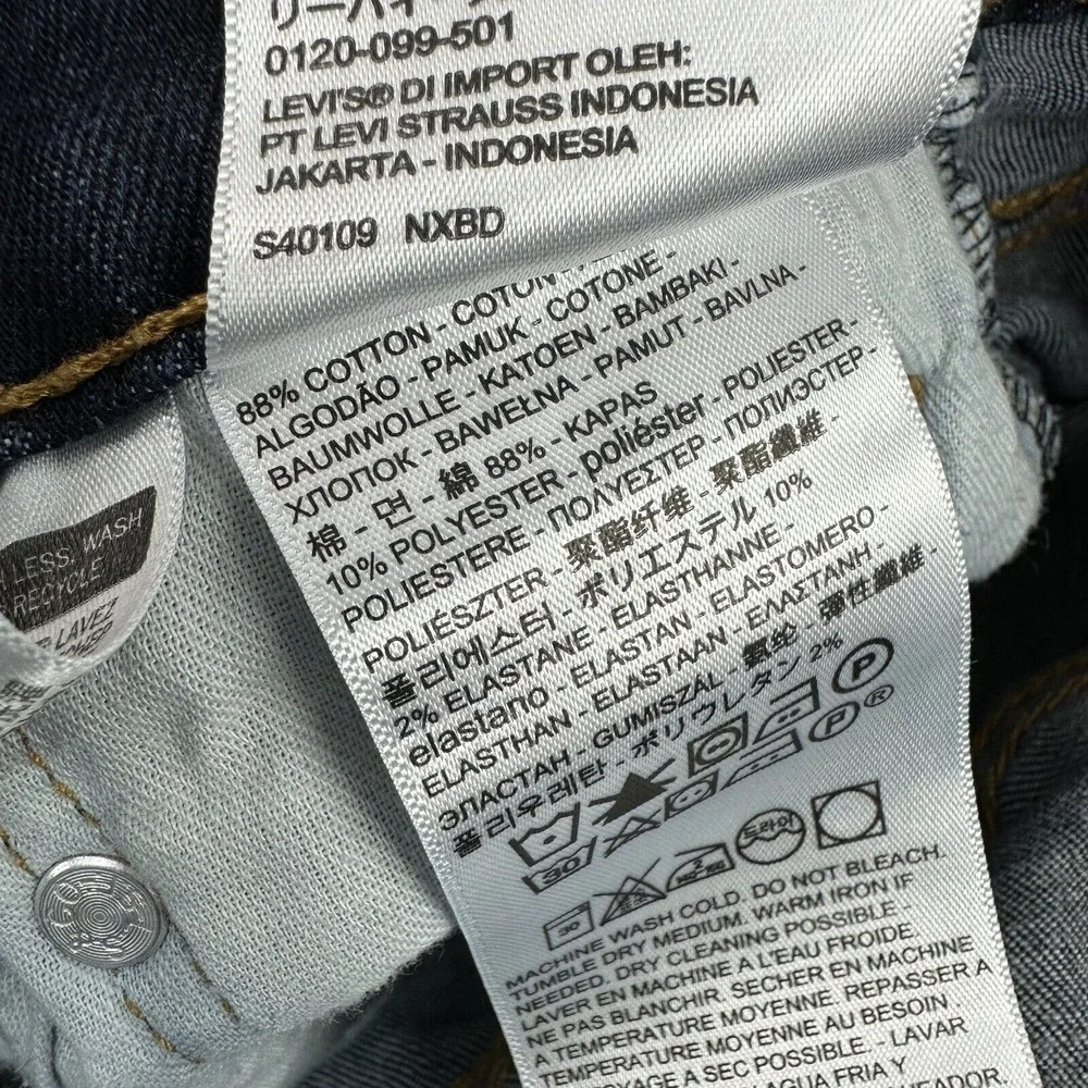 Levis 512 Slim Tapered Jeans Mens 30x32 blue denim‎ (measures 30x29)